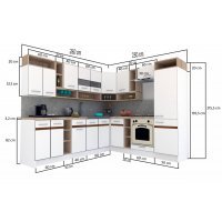 Bucatarie de Colt COSSY NEW DR. 230-260 Wenge / Stejar Sonoma